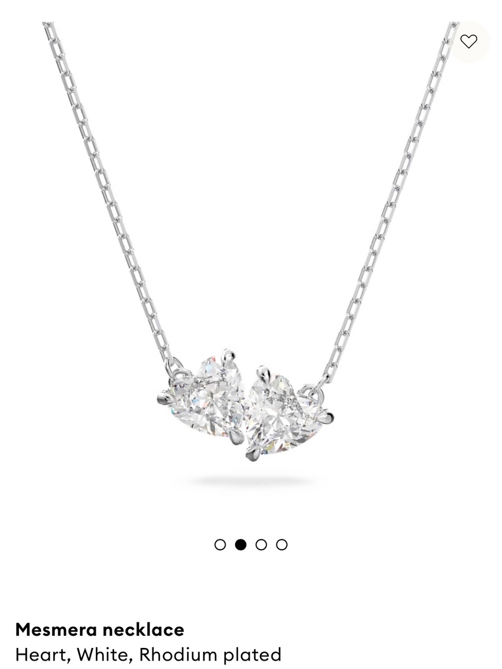 Heart Rhodium-Plated Necklace in White